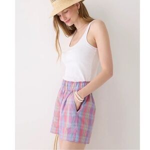 J. Crew Pull On Sunset Multicolor Plaid Shorts